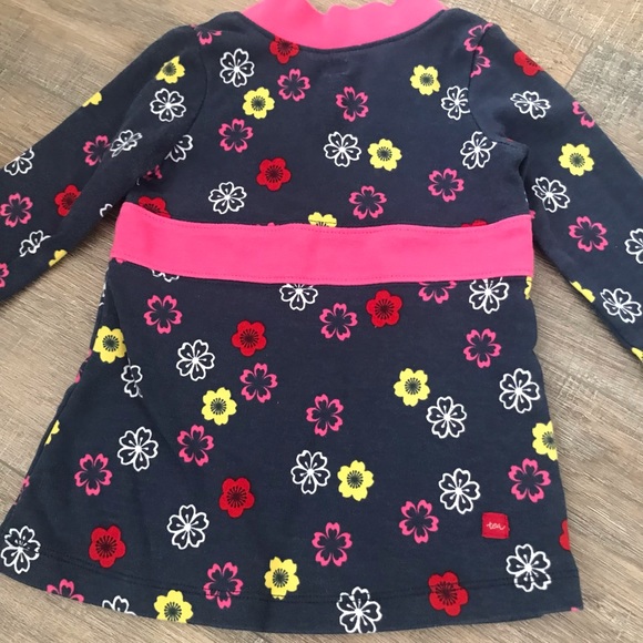 5/$25💜Tea Collection Navy Blue & Pink Floral Dress - Picture 4 of 6